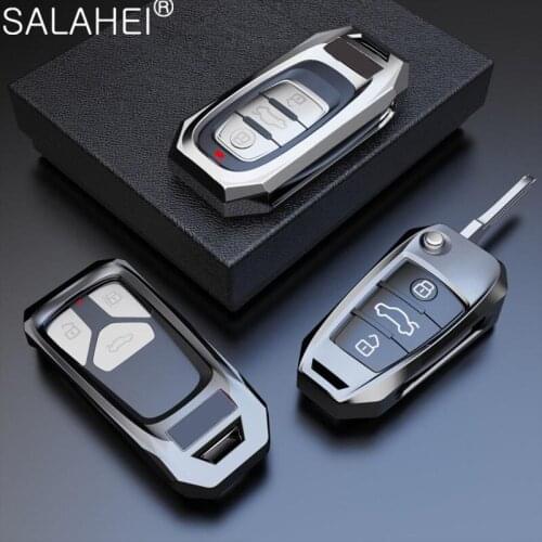 Zinc Alloy Auto Car Styling Soft Key Case For Audi A1 A3 A4 A5 Q7 A6 C5 C6 Car Holder Shell Remote Cover Car-Styling Accessories
