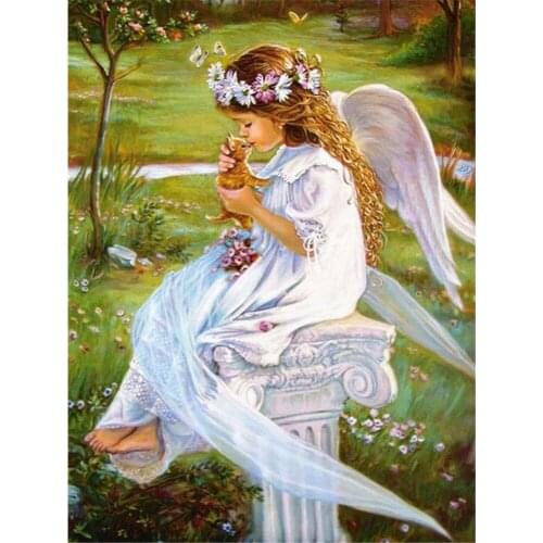 Angel Portrait DIY 11CT Embroidery Cross Stitch Kits Craft Needlework Set Cotton Thread Printed Canvas Home Decoration Sell