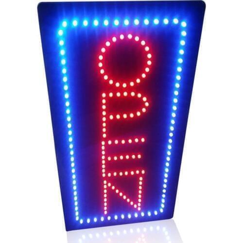 Neon Open Sign Portable 19-inch Height Vertical Neon Sign with 2 Light Modes for Bar Tattoo Salon Store Beauty Spa Busines