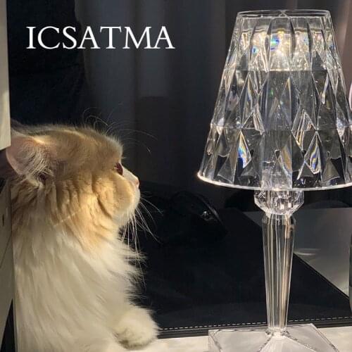 Online Celebrity LED Diamond Night Light Table Lamps Touch Sensor Desk Lamp For Bedroom Bar Restaurant Decor Crystal Night Lamp