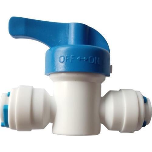 RO Ball Valve Water Reveser Osmosis Aquarium System Fittings 1/4"or 3/8" OD Equal Quick Connection Water purifier switch