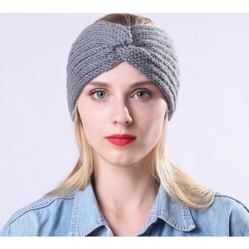 Autumn Winter Women Cross Knitted Headband Warm Stretch Sport Hair Band Headwear Hair Accessories