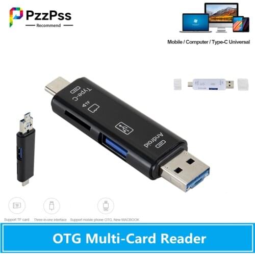 YIGETOHDE OTG USB Card Reader Type-C&MicroUSB&USB3.0 All-In-1 High-speed OTG TF/USB for Android Computer Extension Headers