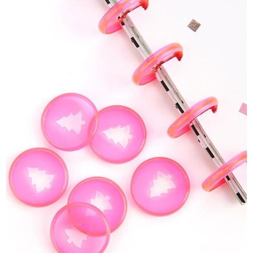 24MM Pink Mushroom Hole Plastic Discs Binder Notebook Binding Ring Button of Loose Leaf Binder Discbound Planner Office Supplies