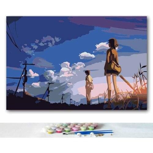 By numbers with colors 5 Centimeters per Second Xinhaicheng picture drawing painting by numbers framed