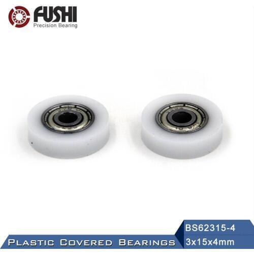 623 ZZ Ball Bearing Covered With POM Plastic 3*15*4 mm ( 2 PCS ) Plastic Pulley Bearings 623 Z 2Z