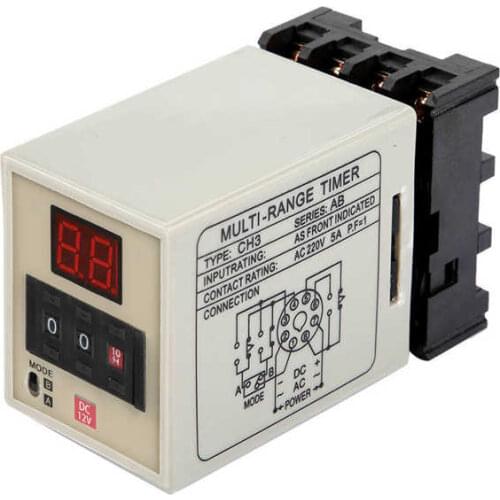 Step UP Converter AH3 DM Dual Mode Delay Timer Relay 0.01S 99H LED Display 12/24/110/220/380V Frequency Converter