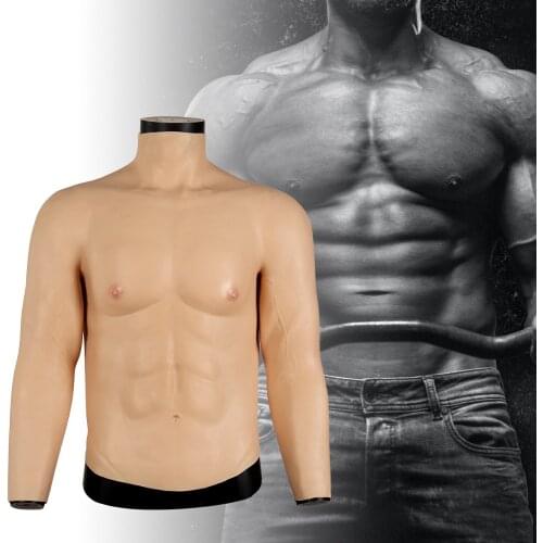 KUMIHO Realistic Silicone Chest Fake Muscle with Arms Artificial Simulation Muscle Suit for Man for Drag Queen