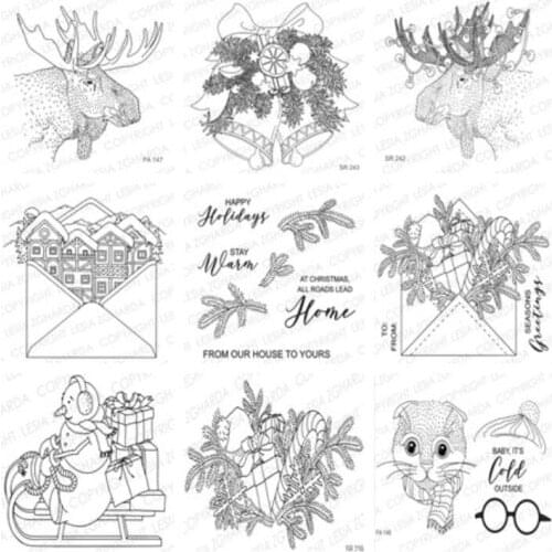 Christmas Transparent Clear Silicone Stamp/seal for DIY Scrapbooking/ Album Decorative Clear Stamp Sheets A2194