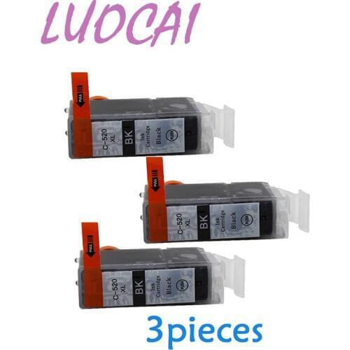 LuoCai Compatible Ink Cartridges 3 Pc Black PGI-520 for canon PIXMA IP3600/IP4600/IP4700/MX860/MX870/MP540 printers
