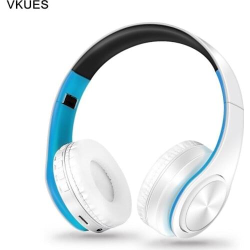 VKUES Wireless Headset Bluetooth Over-ear Headphones LTP660 Stereo Earphones with Microphone /TF Card for Mobile Phone PC