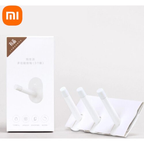 Xiaomi 3pcs HL Little Self Adhesive Hooks Strong Kitchen Bathroom Closet Wall Hooks 3kg Max Load Hanger Hook Up
