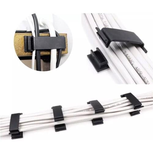 10pcs Cable Clamp Cable Holder Cord Management Desk Wire Tie Fixer Adhesive Car Cable Organizer Clips Cable Winder