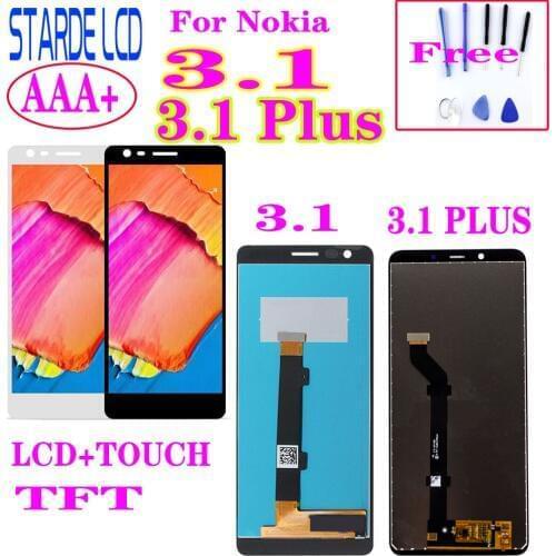 AAA+ For Nokia 3.1 LCD Display Touch Screen Digitizer Assembly Replacement For Nokia 3.1 plus LCD TA-1118 TA-1104 TA-1125