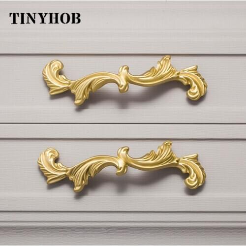 Gold French Cabinet Knobs and Handles Antique European Style Wardrobe Handles Vintage Drawer Pulls Furniture Handles