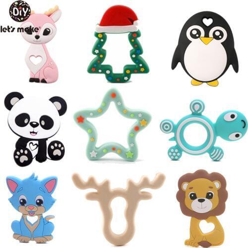 Tiny Rod 1pc Silicone Teether Bambi Sika Deer Sensory Toy New Born Baby Toy Accessories Care Organic Nursing Baby Teether