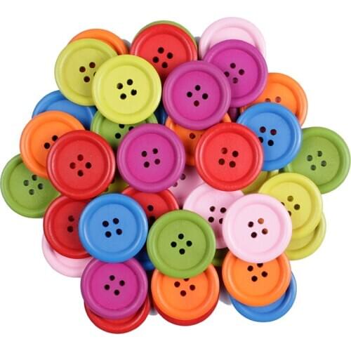 15mm/20mm/25mm Wooden Buttons For Handmade Sewing Scrapbook Clothing Craft Round Button DIY Baby Clothing Sewing Accessories