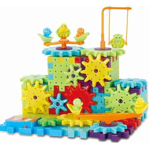 81 Pieces Of Plastic Electric Gears 3D Puzzle Building Kits DIY Plastic Funny Toy Bricks Educational Toys For Kids