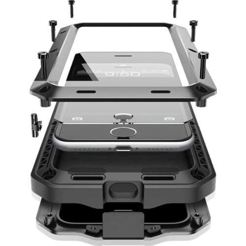 Doom Armor Duty Shock Life-waterproof Metal Aluminum Phone Case For iPhone 12 11 Pro Max 8 XR Xs 7 SE 5 5S 6 6S Plus Cover Glass
