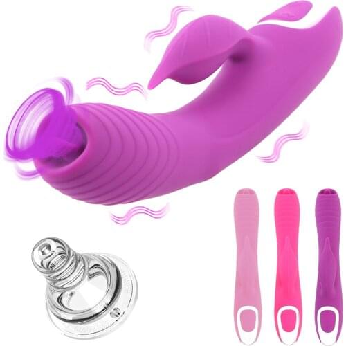 Double Motor Dildo AV Vibrator Nipple G Spot Clitoris Vagina Stimulate Female Masturbation Sex Toys For Women Tongue Licking