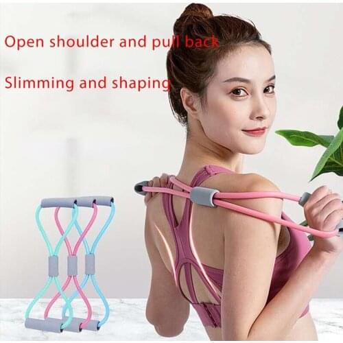 Resistance 8 Word Chest Expander Yoga Gum Fitness Rope Elastic Bands for Home Gym Workout Muscle Trainning Rubber