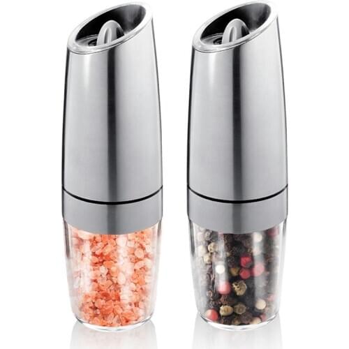 Electric Automatic Pepper Salt Grinder Mill LED Light Peper Spice Grain Mills Porcelain Grinding Core Mill Kitchen Tools