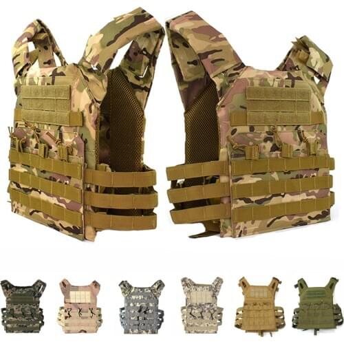 JPC Tactical Vest Military Molle Plate Carry Vest Men Outdoor Hunting Body Armor CS Paintball Airsoft Camouflage Vest