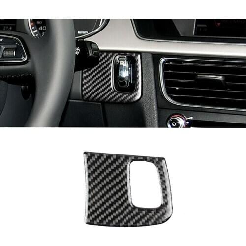 Carbon Fiber Car Engine Start Key Panel Frame Decoration Sticker Trim For Audi A4 B8 A5 8T S5 2008-2015 Interior Mouldings