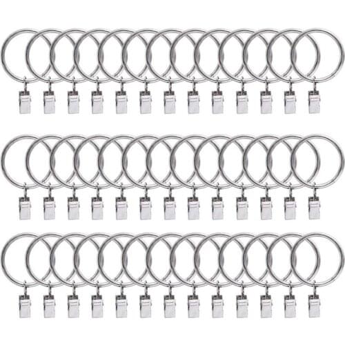 Curtain Ring for Curtains and Poles,Rustproof Drapery Matte Curtain Rings with Clips Drapery Rings