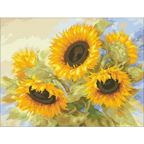 Beautiful sunflower patterns Counted Cross Stitch 11CT 14CT 18CT DIY Cross Stitch Kits Embroidery Needlework Sets home decor