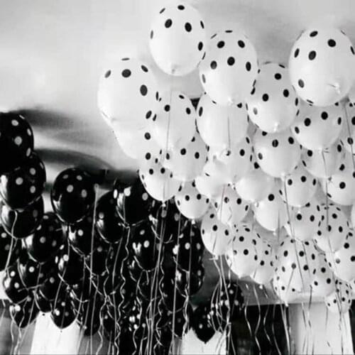 30pcs 12inch Black White Polka Dot Latex Balloons Birthday Wedding Party Decor Photograph Background Activity Decoration Supplie
