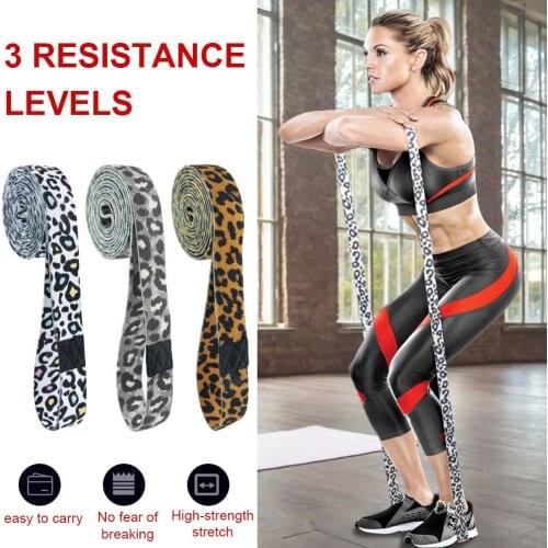 3pcs Leopard Resistance Bands Training Fitness Gum Exercise Gym Strength Stretch Home Pilates Sport Fitness Workout Equipment