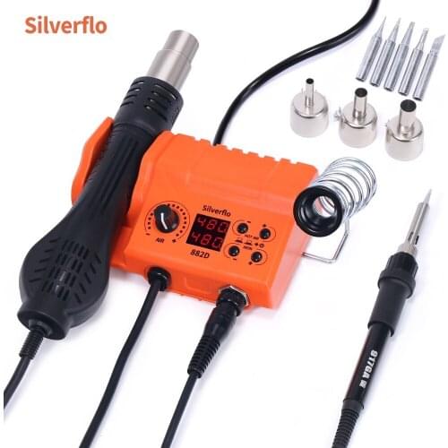 Micro Soldering Station 882D Portable Hair Dryer for Desoldering Station Cell-phone PCB IC SMD Repair Kit Set