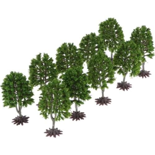 10pcs Model Tree Train Railroad Scenery, HO N Gauge Diorama Accessories for DIY Crafts or Building Models