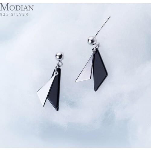 Modian Fashion 925 Sterling Silver Minimalist Geometric Triangle Drop Dangle Earring for Women Anti-Allergy Earring Fine Jewelry