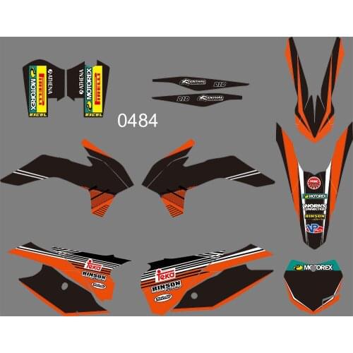 0484 Motorcycle Team Graphic & Backgrounds Decal Stiker Kits for KTM SX XC 125 200 250 300 350 450 450F 2013 2014 2015