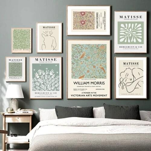 William Morris Flowers Matisse Abstract Plant Wall Art Print Canvas Painting Nordic Poster For Living Room DecorWall Pictures