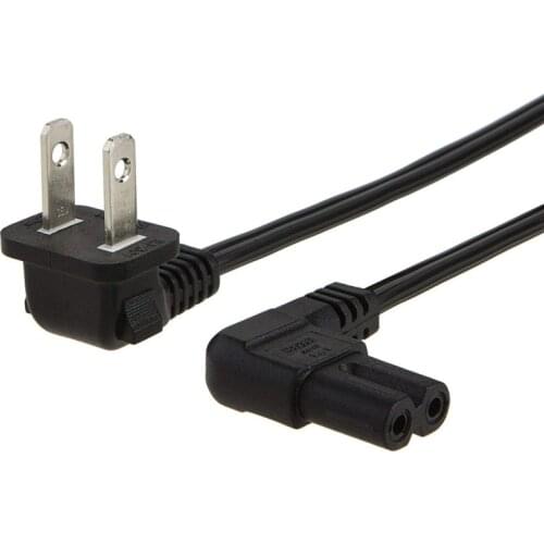 18 AWG Angled 2-Slot Non-Polarized Angle Power Cord (IEC320 C7 to Nema 1-15P)
