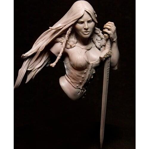 New Unassembled 1/10 ancient woman warrior with sword bust (NO BASE ) Resin Figure Unpainted Model Kit