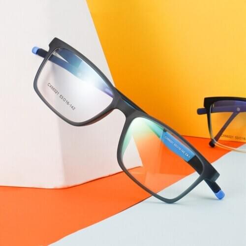 New TR90 Square Spectacles Frame Mens Casual Sports Eyeglasses Ladies Super Tough Fashion Myopia Eyewears Folding Non Slip Legs