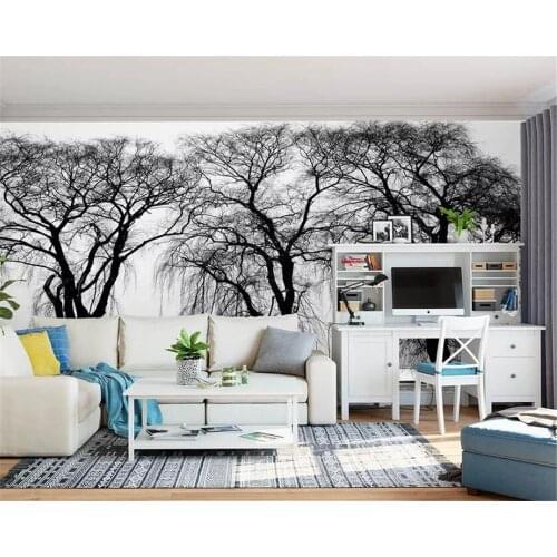 Custom wallpaper 3d murals park three big trees beautiful Europe and America idyllic retro nostalgic rainforest 3d wallpaper
