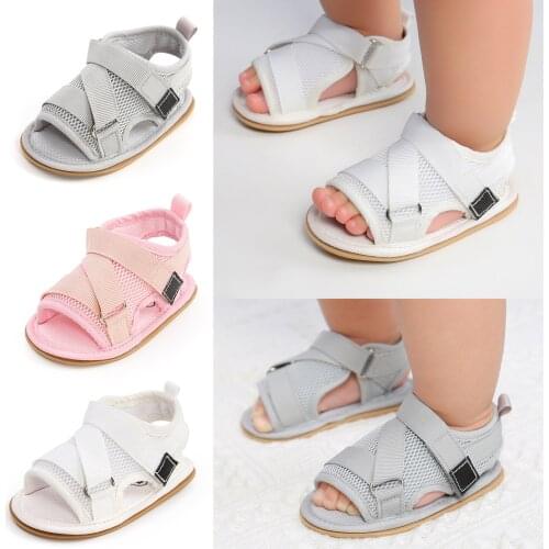 FOCUSNORM Infant Baby Girls Boys Sandals Shoes Summer Simple Style Solid Color Outdoor Beach Soft Sole Non-slip Shoes