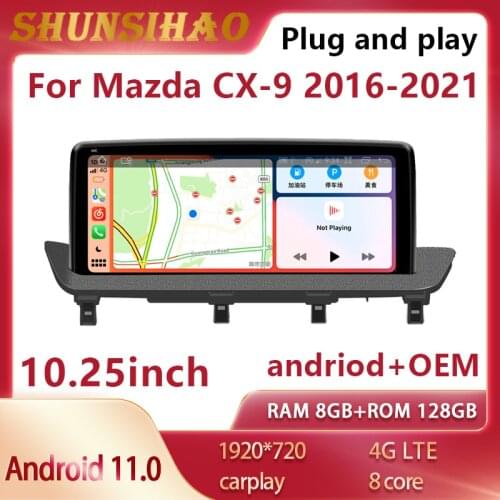 7862 Andriod 10 Original vehicle system For Mazda CX-9 2016-2021 1920*720 Car Radio stereo autostereo Player GPS Navi Carplay