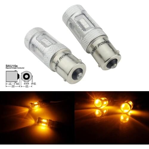 ANGRONG 2x PY21W Amber Orange LED SMD Bulb Indicator Signal Front Rear 581 BAU15S