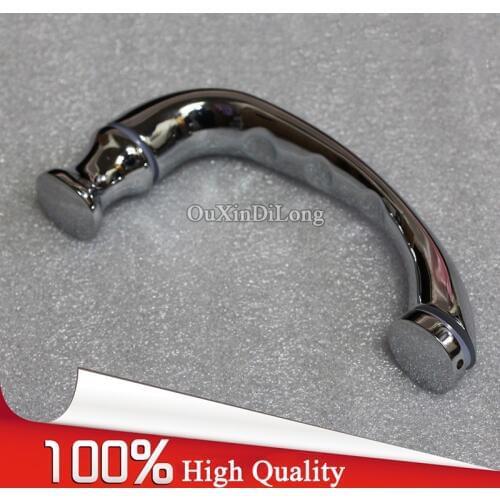 Top Designed 2PCS Frameless Shower Bathroom Glass Door Handles Alloy Pull / Push Handles Glass Mount Chrome