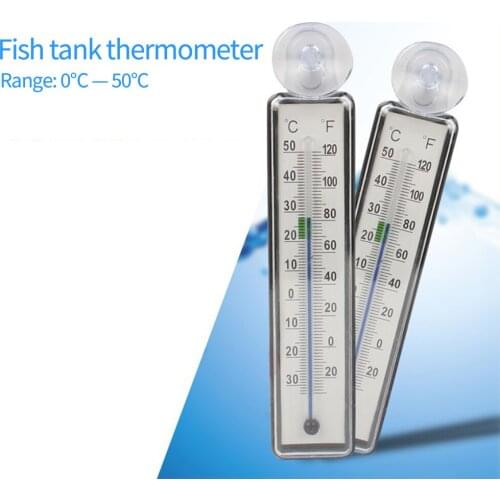 Glass Meter Aquarium Thermometer Fish Tank Glass Temperature Gauge Meter Suction Cup