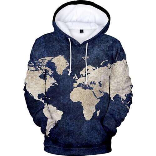 Winter New print WORLD MAP 3D Hooded Men/Women Sweatshirt Hoodies Men Oversized 3D Sweatshirt WORLD MAP Harajuku 3D Hoodies Men
