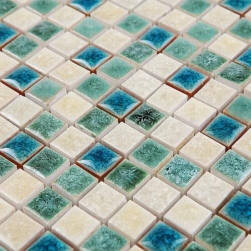 Green white kiln polished porcelain ceramic tiles mosaic HMCM1047 kitchen backsplashl tile bathroom floor ceramic wall tiles