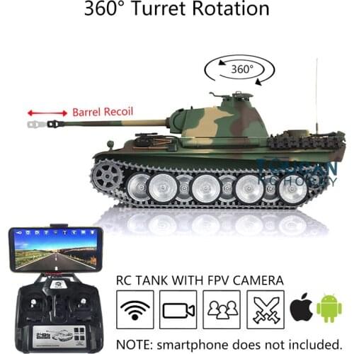 1/16 Heng Long RC Tank 7.0 FPV Customized Panther G RTR 3879 Metal Tracks Wheels TH17492-SMT4