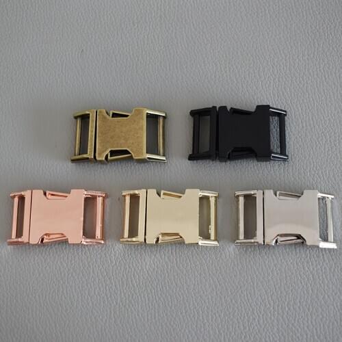 1Pcs Plated Metal Buckle Quick Side Release Buckles For Dog Collars Garment Accessories 15mm Webbing Handmade Accessories